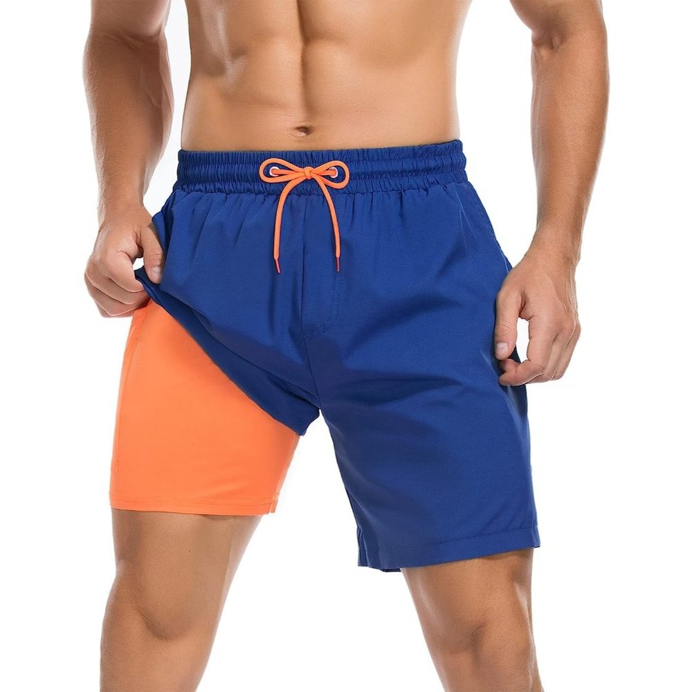 Swim Trunks Quick Dry Bathing Suit for Men with Compression Liner